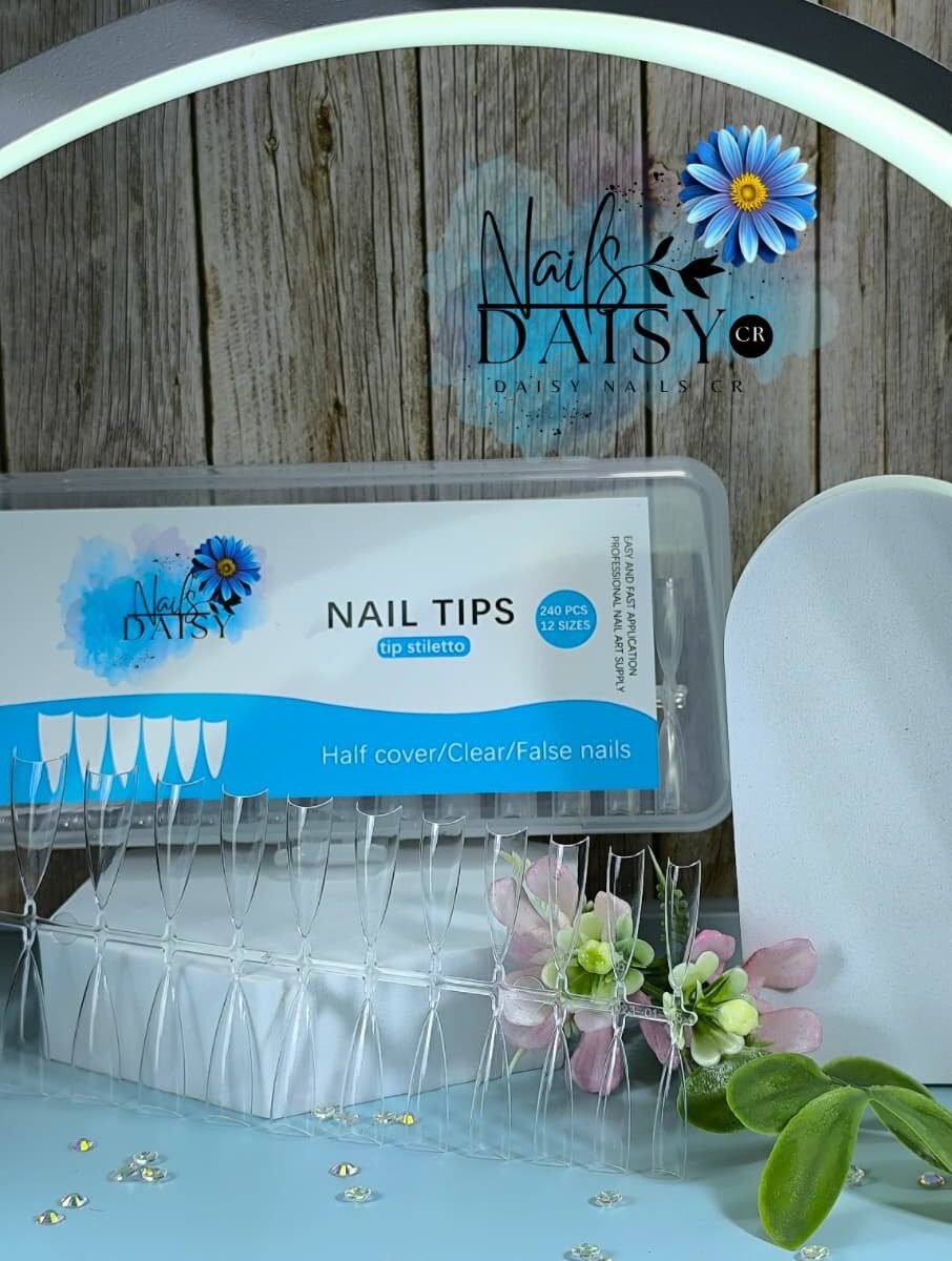 Tips Punta Stiletto 240 piezas - 12 tamaños