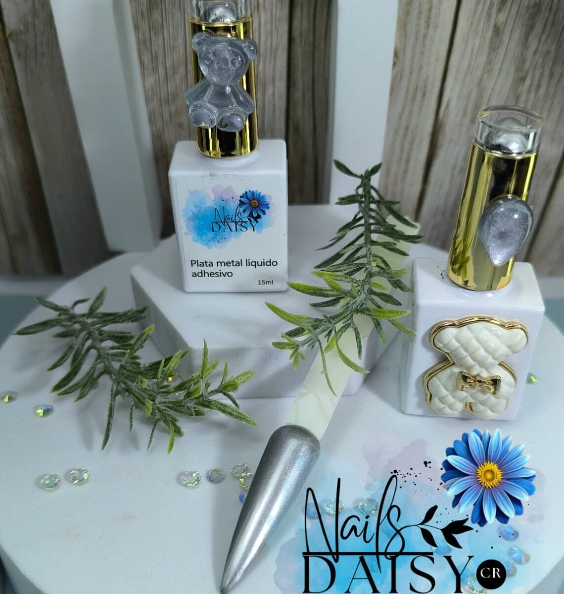 Gel Liquido metálico Plateado - 15ml